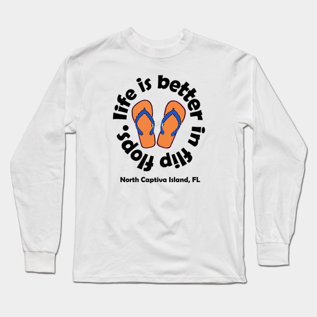 life is better in flip flops. orange logo Long Sleeve T-Shirt by Ultra Local